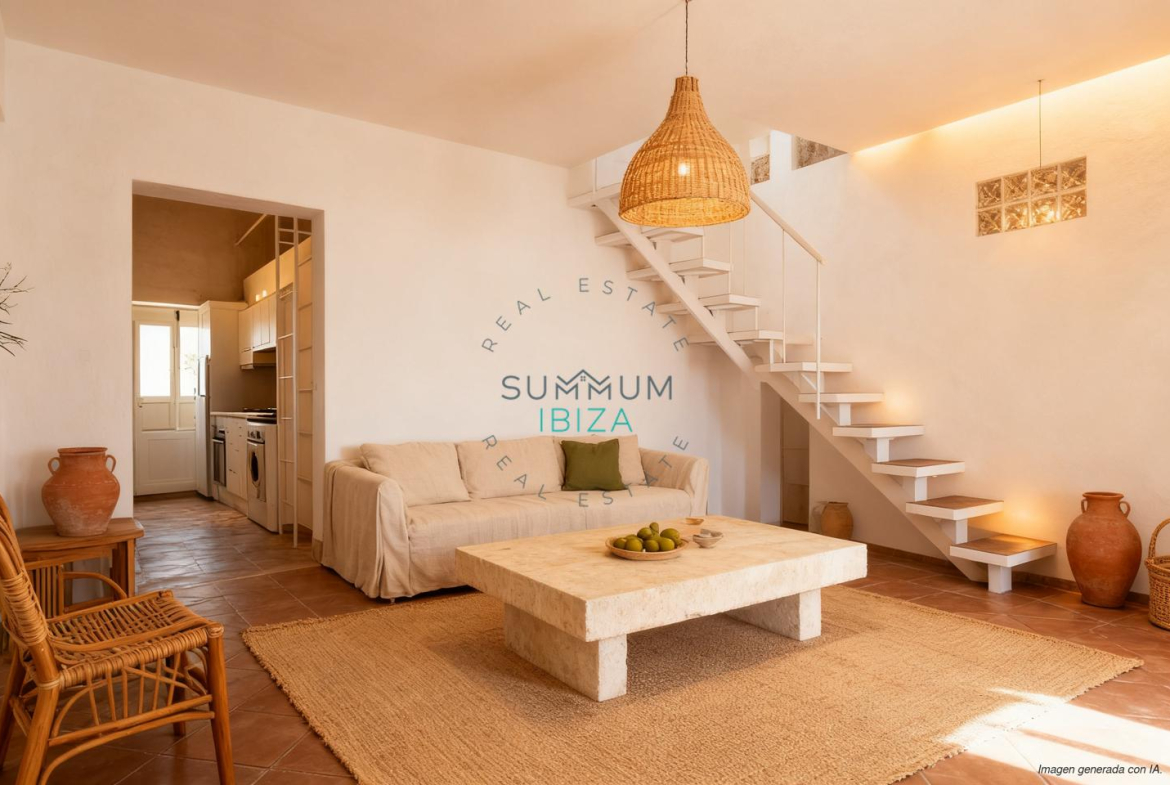 Loft de 1 dormitorio con balcón en la zona histórica de Ibiza