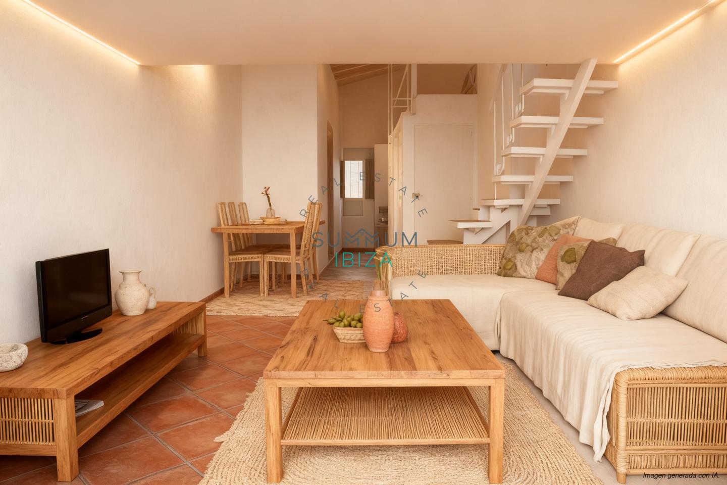 Loft de 1 dormitorio con balcón en la zona histórica de Ibiza