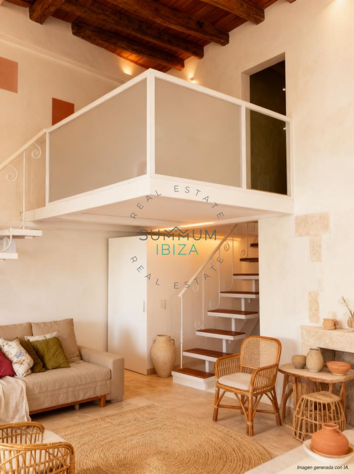 Loft de 1 dormitorio con balcón en la zona histórica de Ibiza