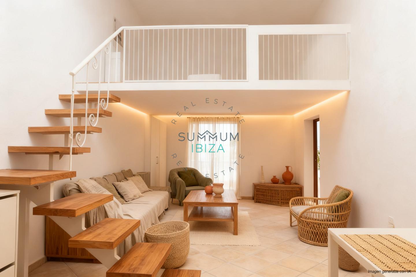 Loft de 1 dormitorio con balcón en la zona histórica de Ibiza
